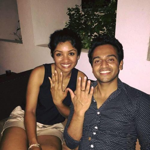 Dilan in Jaffna with their new engagement rings