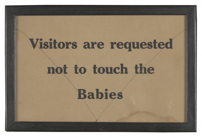 Sign from the Methodist Babies Home, Melbourne, Victoria, c. 1929-1975.Image courtesy of National Orphanage Museum of Australia, Care Leavers Australia Network
