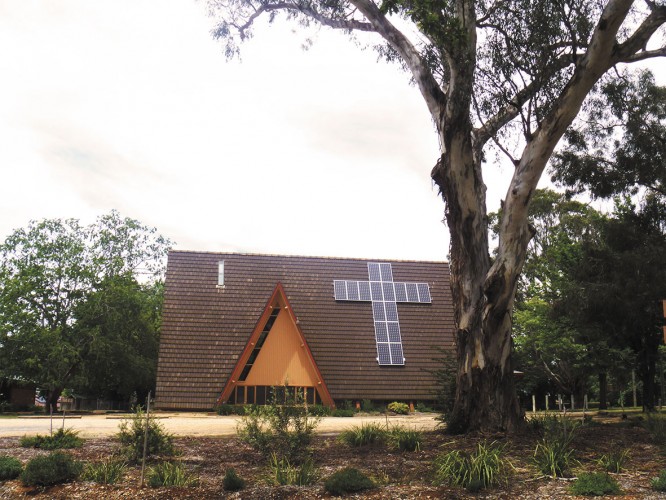 Solar panels on church