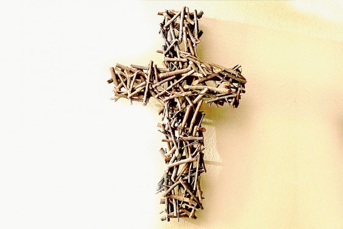 cross made out of twigs