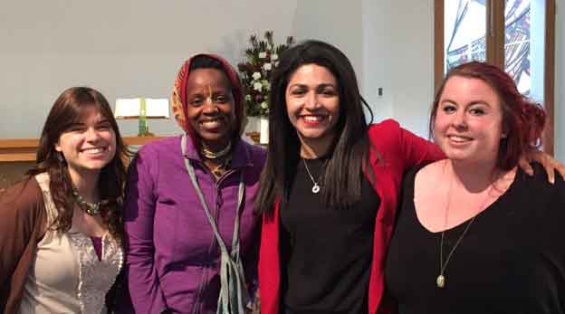 four young women from different faiths