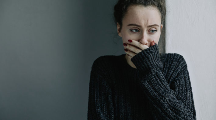 Scared woman